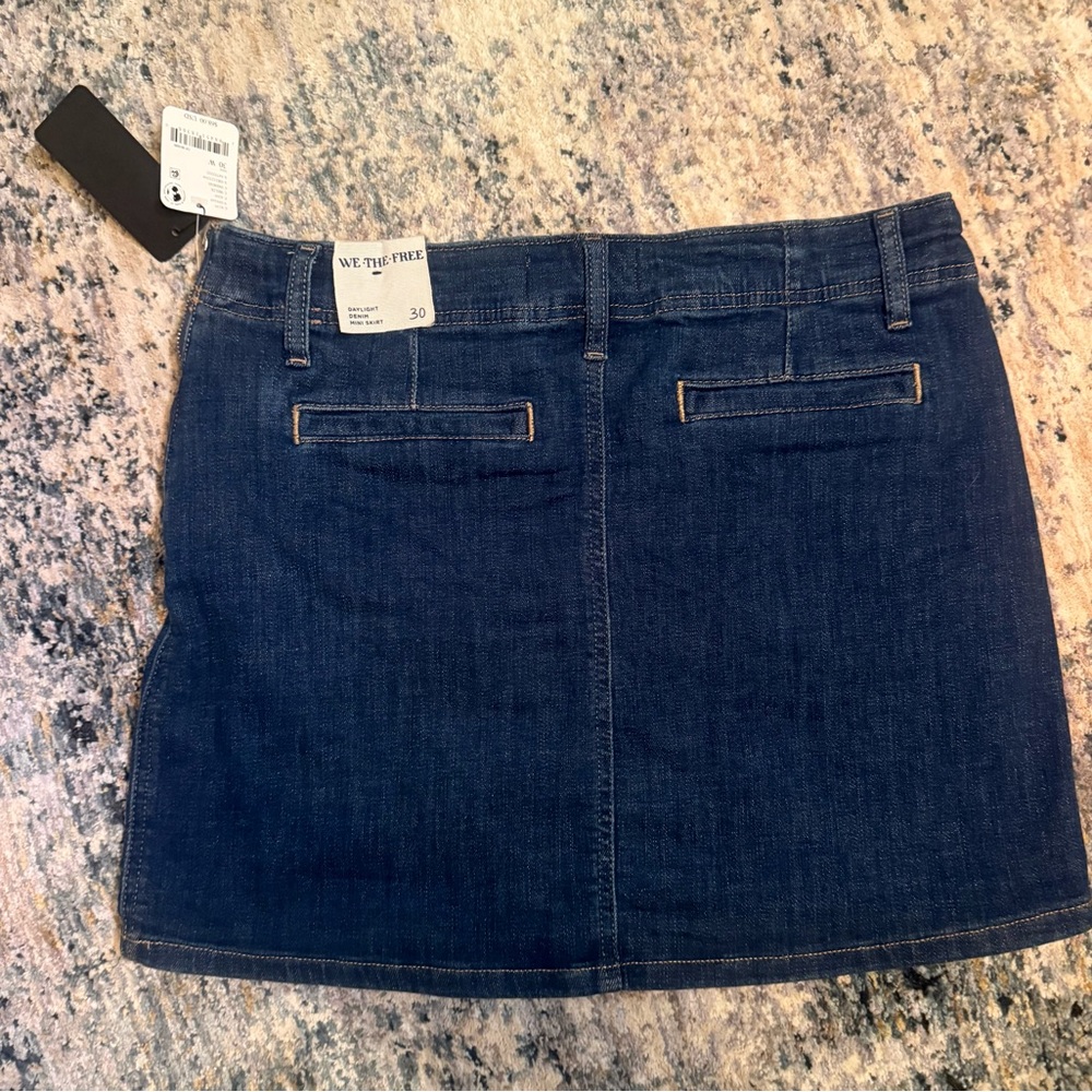 NWT Free People Daylight Stretch Denim Mini Skirt Sz 30 - Picture 5 of 7